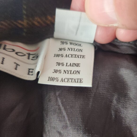 VTG Talbots Petites 12P Wool Blend Plaid Skirt Gray Red Tartan Preppy Classic US - Picture 13 of 14